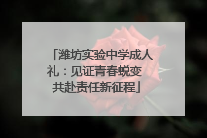 潍坊实验中学成人礼：见证青春蜕变 共赴责任新征程