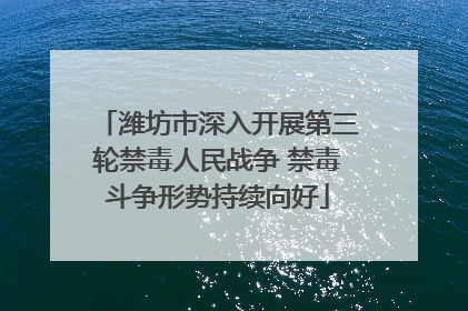 潍坊市深入开展第三轮禁毒人民战争 禁毒斗争形势持续向好