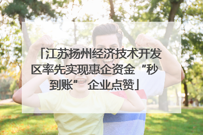 江苏扬州经济技术开发区率先实现惠企资金“秒到账” 企业点赞