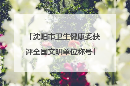 沈阳市卫生健康委获评全国文明单位称号