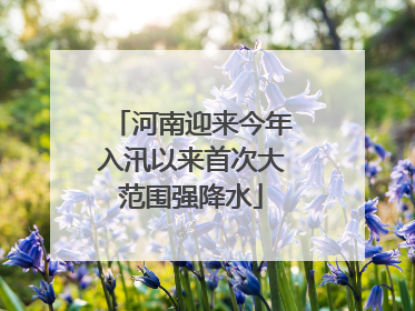 河南迎来今年入汛以来首次大范围强降水