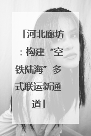 河北廊坊：构建“空铁陆海”多式联运新通道
