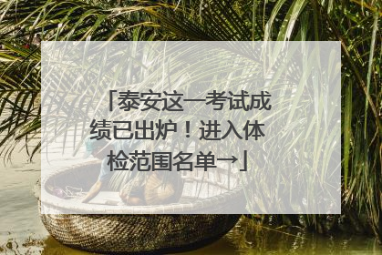 泰安这一考试成绩已出炉！进入体检范围名单→