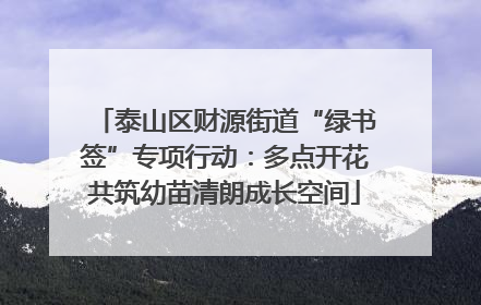 泰山区财源街道“绿书签”专项行动：多点开花共筑幼苗清朗成长空间