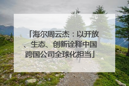 海尔周云杰：以开放、生态、创新诠释中国跨国公司全球化担当