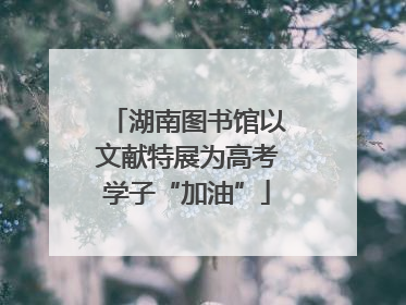 湖南图书馆以文献特展为高考学子“加油”