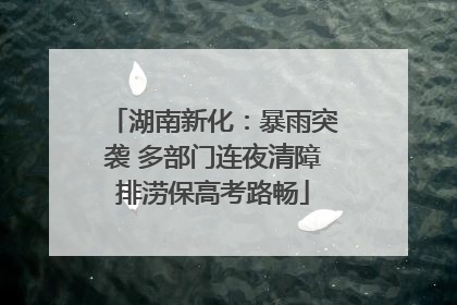 湖南新化：暴雨突袭 多部门连夜清障排涝保高考路畅