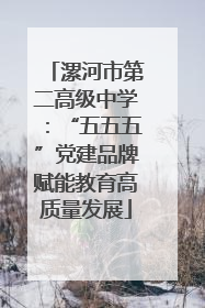 漯河市第二高级中学：“五五五”党建品牌赋能教育高质量发展