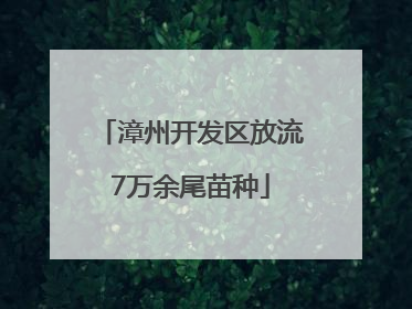 漳州开发区放流7万余尾苗种
