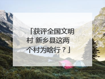 获评全国文明村 新乡县这两个村为啥行？