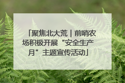 聚焦北大荒｜前哨农场积极开展“安全生产月”主题宣传活动