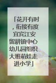 花开有时，衔接有度 宜宾江安留耕镇中心幼儿园组织大班萌娃走进小学