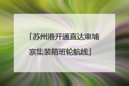 苏州港开通直达柬埔寨集装箱班轮航线