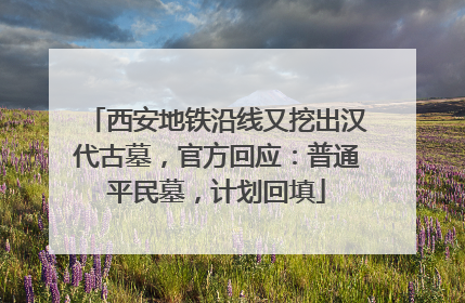 西安地铁沿线又挖出汉代古墓，官方回应：普通平民墓，计划回填