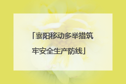 襄阳移动多举措筑牢安全生产防线