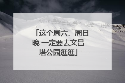 这个周六、周日晚 一定要去文昌塔公园逛逛