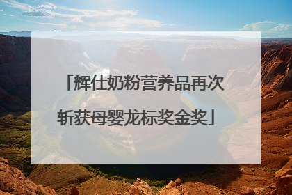 辉仕奶粉营养品再次斩获母婴龙标奖金奖