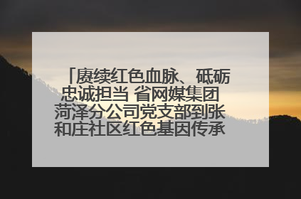 赓续红色血脉、砥砺忠诚担当 省网媒集团菏泽分公司党支部到张和庄社区红色基因传承馆开展主题党日活动