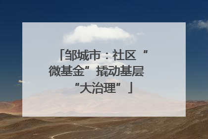 邹城市：社区“微基金”撬动基层“大治理”