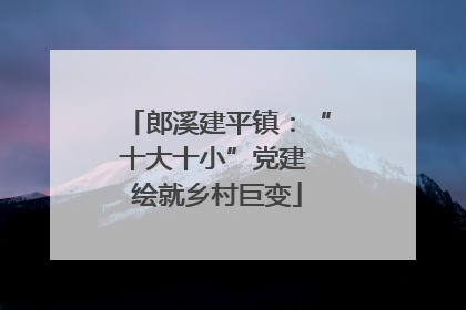 郎溪建平镇：“十大十小”党建 绘就乡村巨变