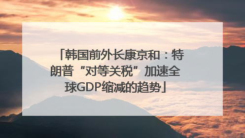 韩国前外长康京和：特朗普“对等关税”加速全球GDP缩减的趋势