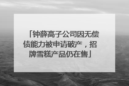 钟薛高子公司因无偿债能力被申请破产，招牌雪糕产品仍在售