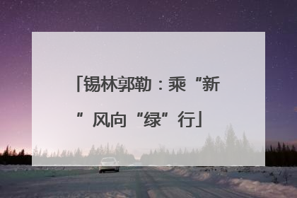 锡林郭勒：乘“新”风向“绿”行