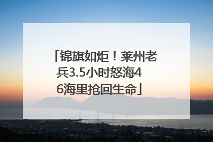锦旗如炬！莱州老兵3.5小时怒海46海里抢回生命