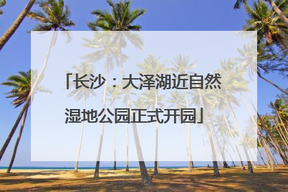 长沙：大泽湖近自然湿地公园正式开园