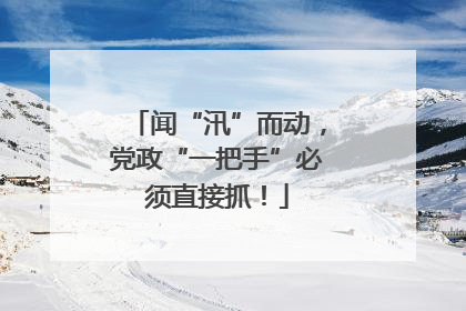 闻“汛”而动，党政“一把手”必须直接抓！