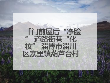 门前屋后“净脸” 道路街巷“化妆” 淄博市淄川区寨里镇葫芦台村的“美丽嬗变”