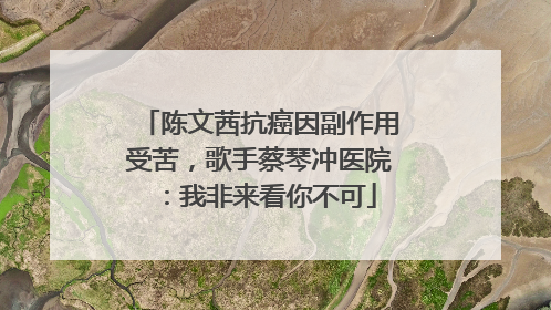 陈文茜抗癌因副作用受苦，歌手蔡琴冲医院：我非来看你不可