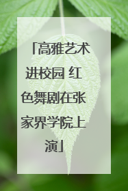高雅艺术进校园 红色舞剧在张家界学院上演