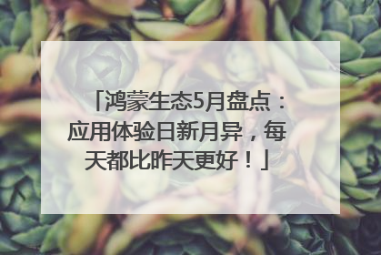 鸿蒙生态5月盘点：应用体验日新月异，每天都比昨天更好！