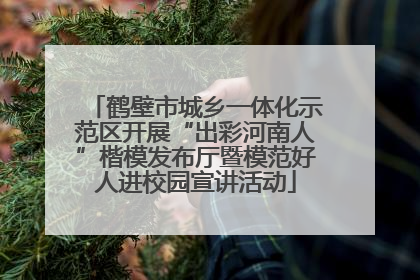鹤壁市城乡一体化示范区开展“出彩河南人”楷模发布厅暨模范好人进校园宣讲活动
