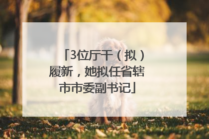 3位厅干（拟）履新，她拟任省辖市市委副书记
