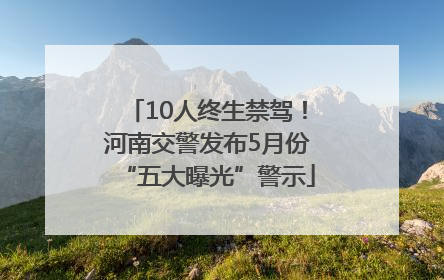 10人终生禁驾！河南交警发布5月份“五大曝光”警示
