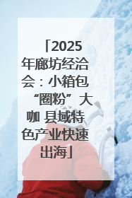 2025年廊坊经洽会：小箱包“圈粉”大咖 县域特色产业快速出海