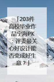 203件高校毕业作品宁海PK：评委最关心好设计能否变成好生意？