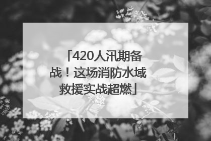 420人汛期备战！这场消防水域救援实战超燃