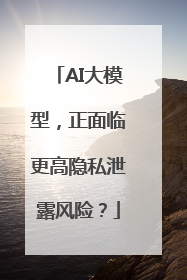 AI大模型，正面临更高隐私泄露风险？