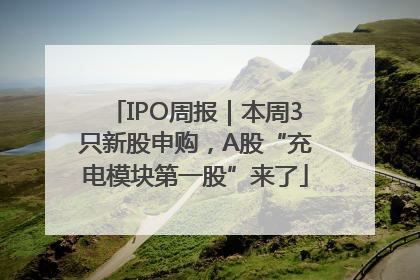 IPO周报｜本周3只新股申购，A股“充电模块第一股”来了